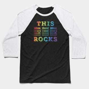 This Dad Rocks Guitar DAD Chords Tab Colorful Theme Baseball T-Shirt